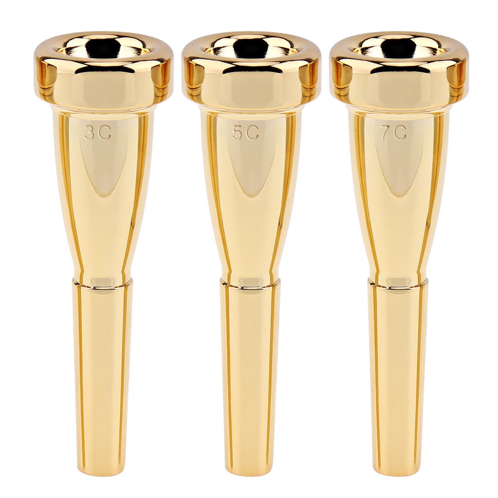 3C 5C 7C Gold Cooper Plated Metal Trumpet Mouthpiece Bullet Shape for Yamaha Bach and King Trumpet