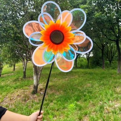 Большая меняющая цвет лазерная двухслойная вертушка «Подсолнух» для открытых живописных мест и уличных прилавков