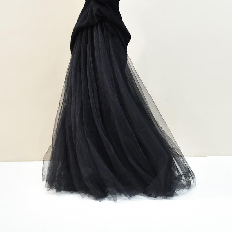 Женские длинные фатиновые юбки Эластичная высокая талия А-силуэта Многослойная юбка-пачка Сетчатая струящаяся макси-юбка для женщин Плиссированные сетчатые струящиеся макси-юбки для вечеринки