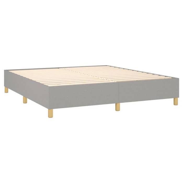 Cadre de lit avec matelas - 160x200cm - Gris clair - Tissu - Ressorts ensachés
