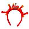 Головной убор Новогодний обруч для волос Вышитый бант Древний стиль Повязка на голову Красная плюшевая повязка Фестиваль