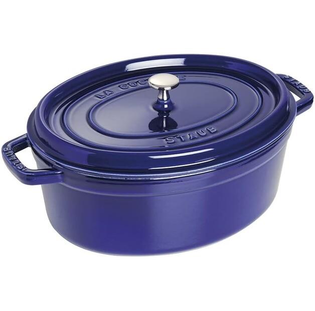 Кокотница Zwilling Staub овальная 37,5x31см dunkelblau 5,5л (40510-289-0)