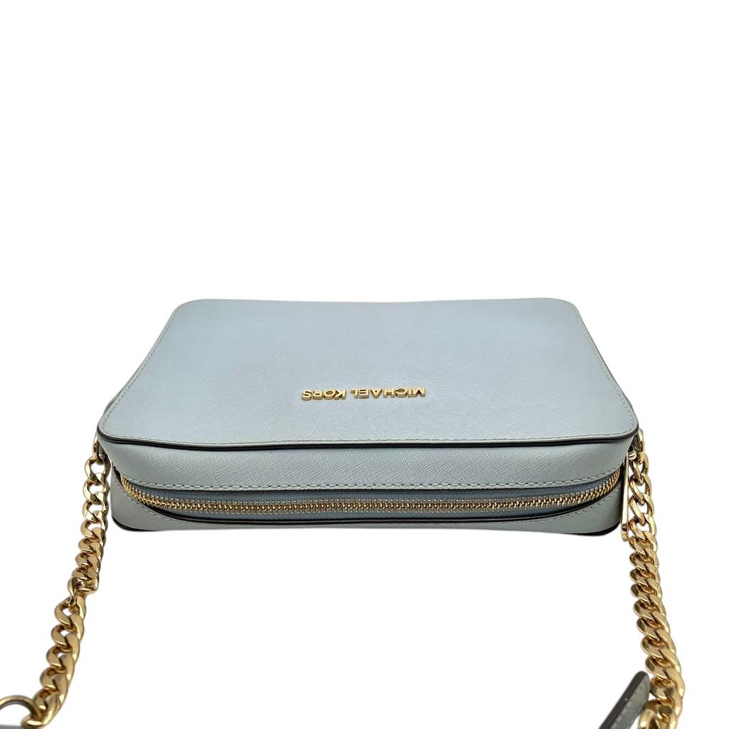 Used Michael Kors Cross body bag JET SET JET SET ITEM EW Large Crossbody BagShoulder Bag Light blue/blue leather Women
