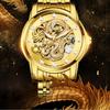 Мужские деловые часы с турбийоном и полыми автоматическими механическими часами, модные золотые часы с драконом и бриллиантами, водонепроницаемые светящиеся спортивные часы для мужчин