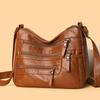 Мягкая кожаная женская сумка на одно плечо, вместительная сумка через плечо