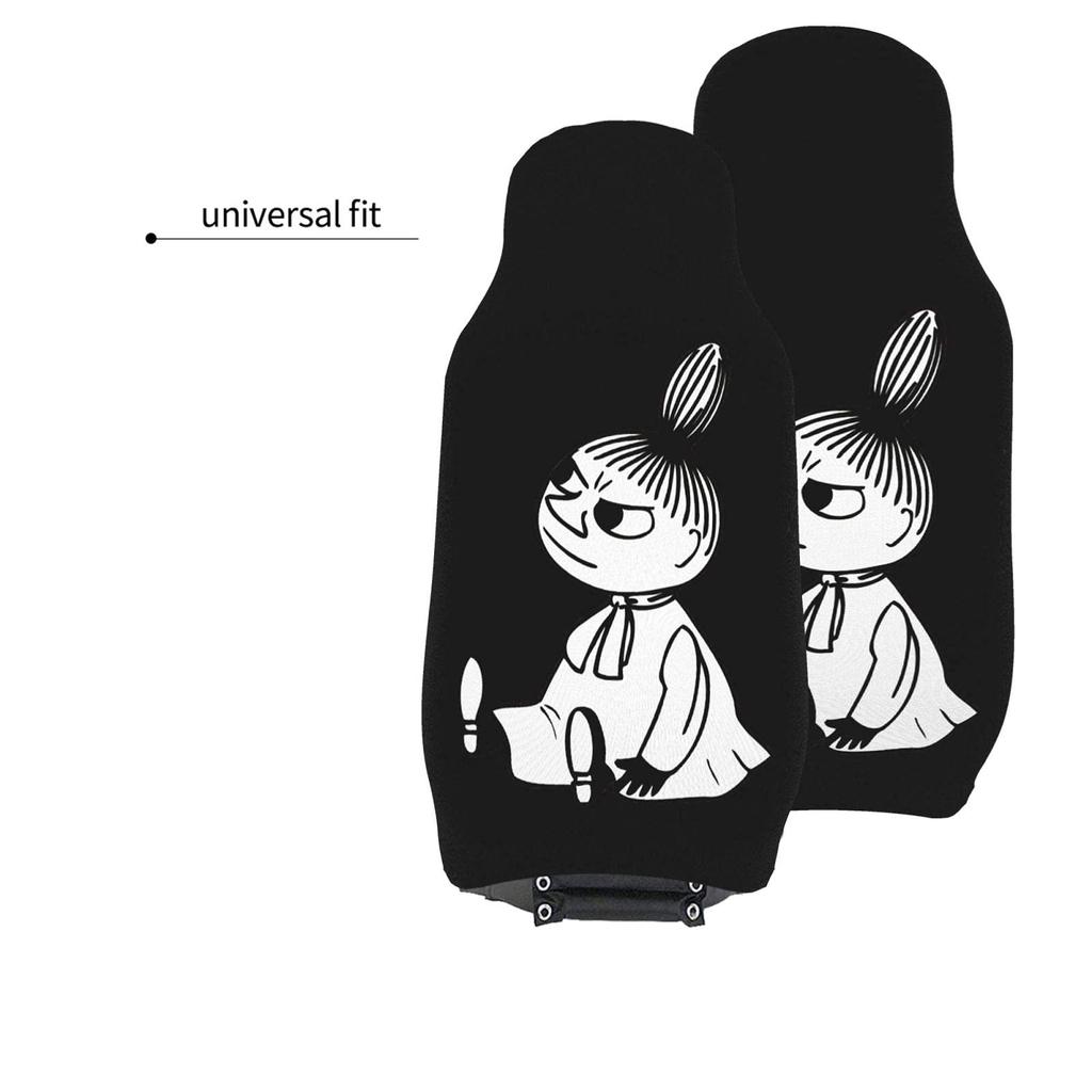 Moomin Car Seat Set of for Front Suitable for Light and Standard Full Coverage for the Driver and Passenger Seats Covers, 2, Seats, Cars, Back, Black,
