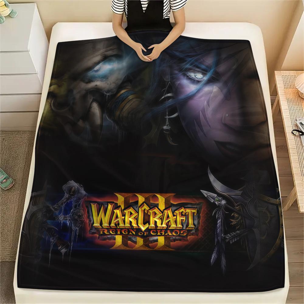 1 шт. Фланелевое одеяло с принтом Warcraft, Высококачественное, Удобное для всех сезонов, Декор для дома, Тепло и уют, Идеально для Рождественских подарков