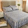 Printed Bed Skirt Skin-Friendly Bed Skirt Single Piece Single Double Bed Cover Three-Piece Set Double Layer Lace Bed Skirt Bed Cover
