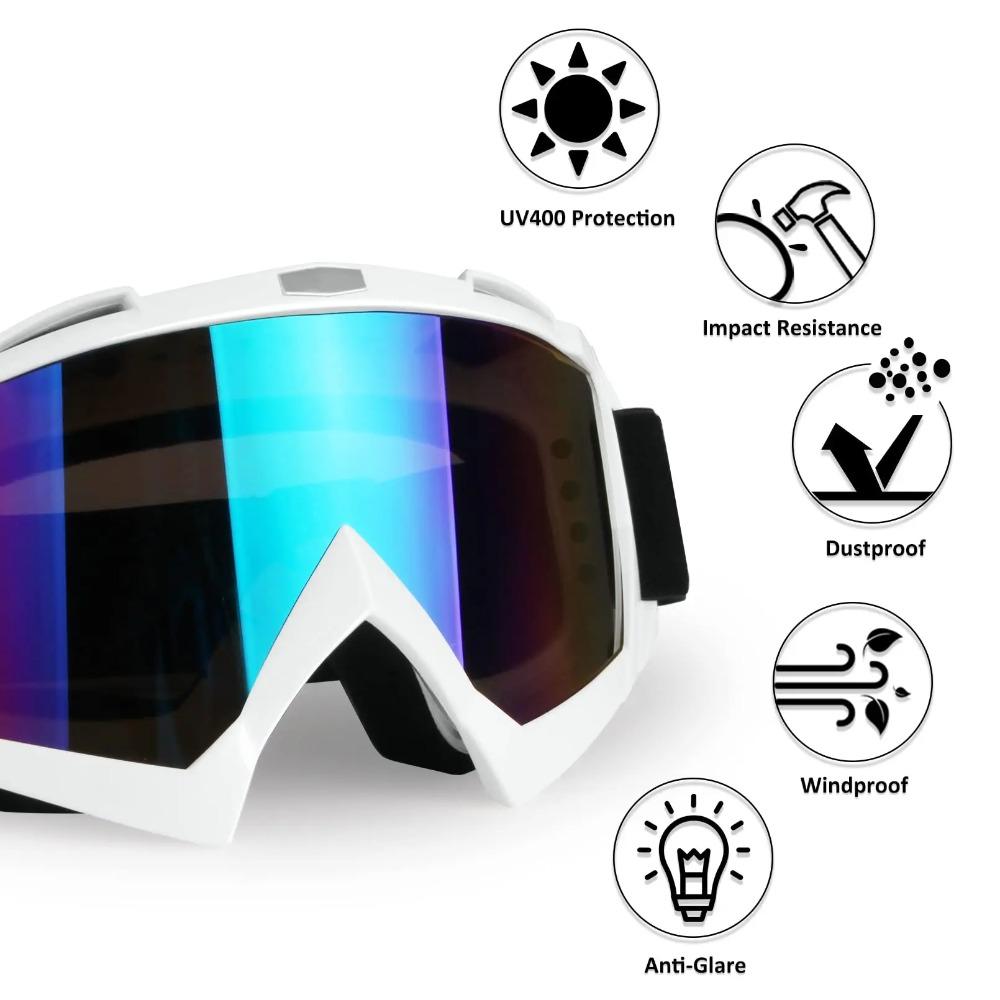 Motorcycle Goggles Motocross Glasses MTB ATV MX Off-road Goggles Mask Removable Lenses Windproof UV Protection Outdoor Cycling