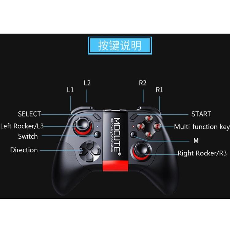 MOCUTE-054 Portable Bluetooth Wireless Game Controller with Phone Clip, for Android / iOS Devices / PC