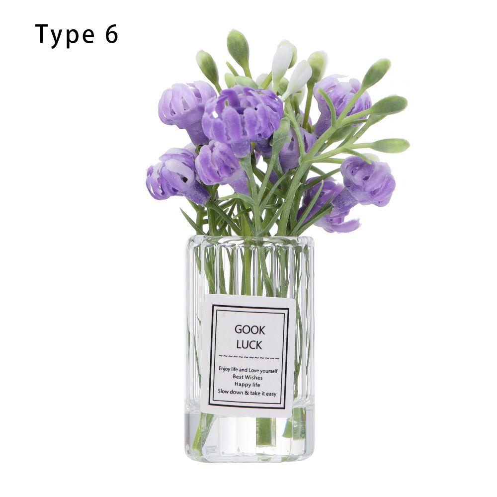 1/12 Dollhouse Miniatures Mini Jasmine Flower Vase Bottle For Doll House Kitchen Furniture Decor Accessories Simulation Toys