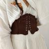 PU Leather Pu Leather Corset Adjustable Western Cowboy Belt Waist Corset Suede Wide Belt  Waistband