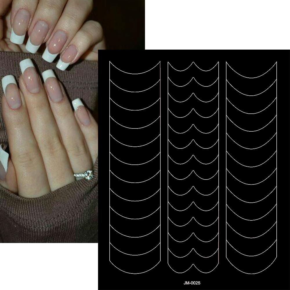 1pcs Airbrush Nail Stencils Stickers Heart Butterfly Bow Flame Star Nail Decals Paper French Nail Guides Slider Manicure Decora
