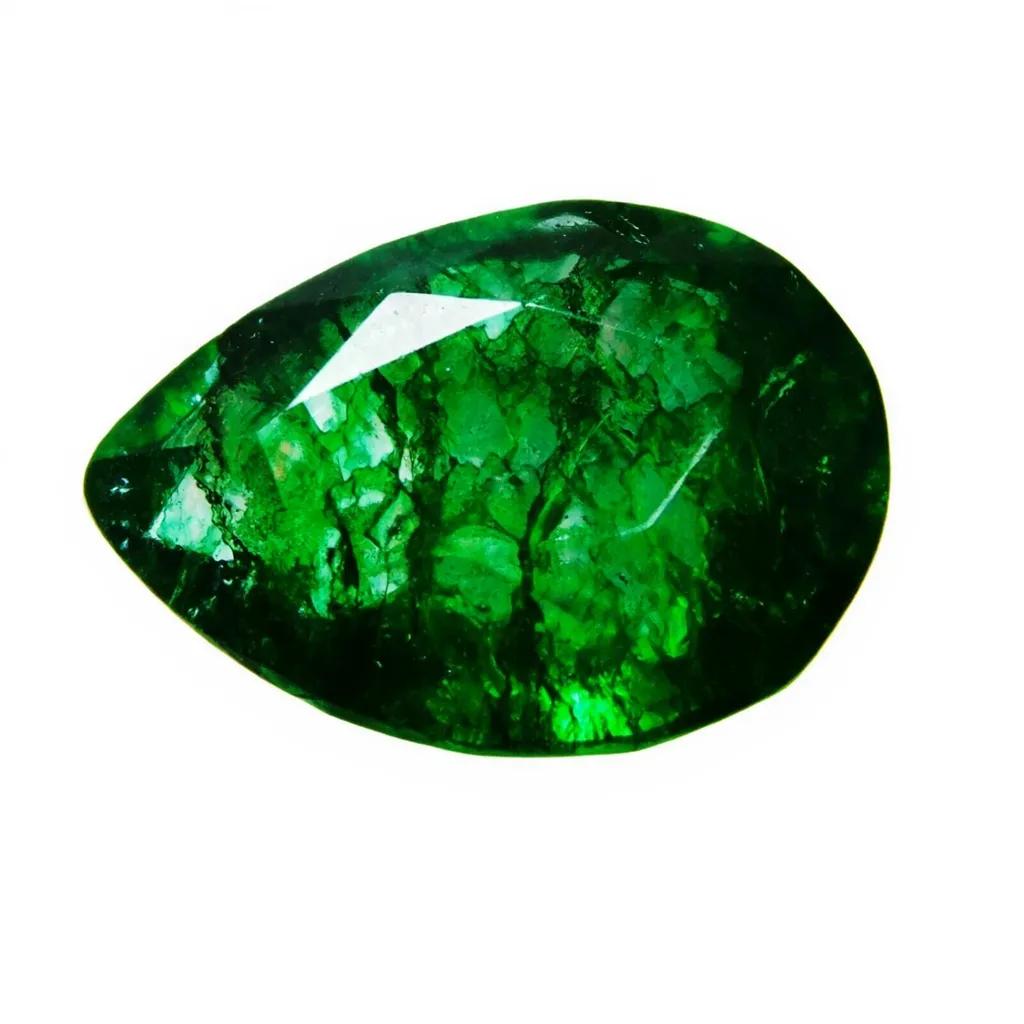 Natural Green Emerald Loose Gemstone 6.55 ct Pear Shape Colombian for Jewelry Making and Crafts