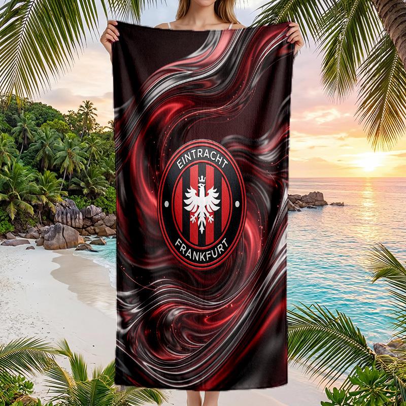 Eintracht Frankfurt Football Beach Towel Soft Microfiber Summer Towel Quick Dry Absorbent Towel for Beach Swimming Pool Travel
