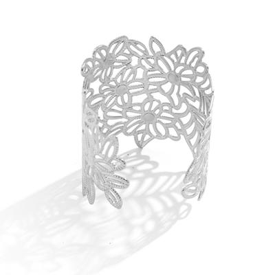 Винтажный браслет в форме листа, минималистичный модный широкий полый браслет в форме листа для женщин K1 Белый K1