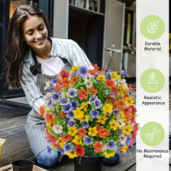 Искусственный фиолетовый топиарный шар, устойчивый к ультрафиолетовому излучению, фиолетовые цветы, искусственные вечнозеленые растения, цветы, кисть с шипом для земли для наружного внутреннего садового декора