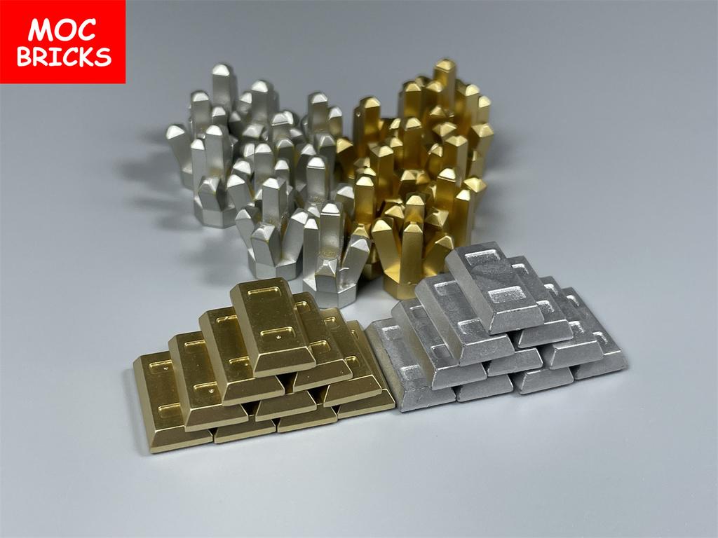 MOC Кубики Шкатулка с сокровищами Деньги Золотая монета Драгоценный камень Строительные блоки Образовательные Собранные детали Игрушки Для детей Подарок