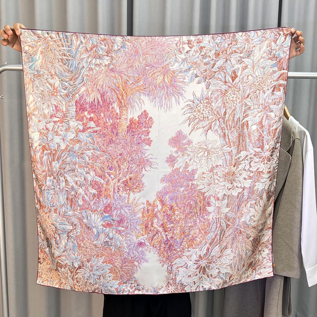 Шелковый твиловый шарф Silk Road в черно-белом французском стиле для весны/лета