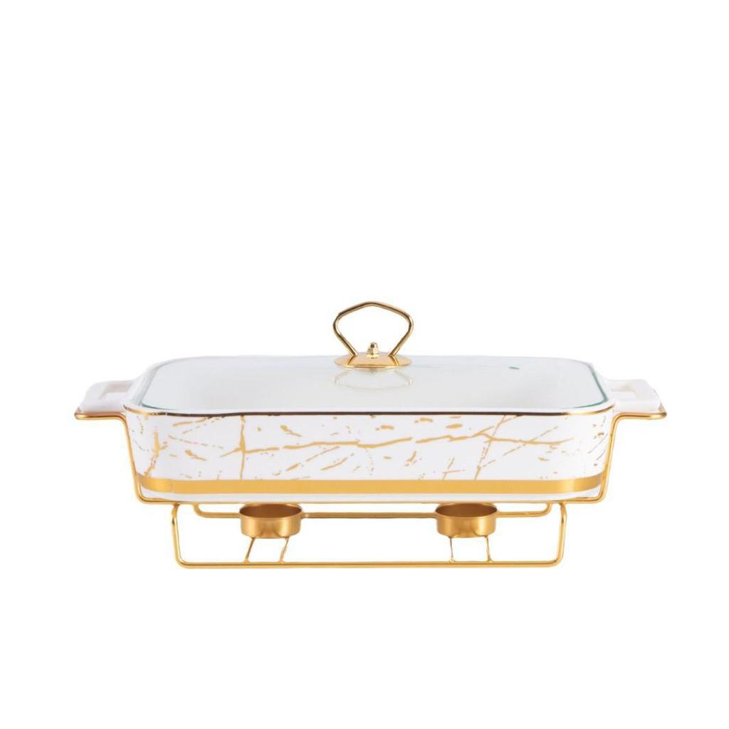 Керамический поднос Nordic с двумя ушками: Легкая роскошная посуда для выпечки, подогрева свечей или подачи супов и сухих блюд.