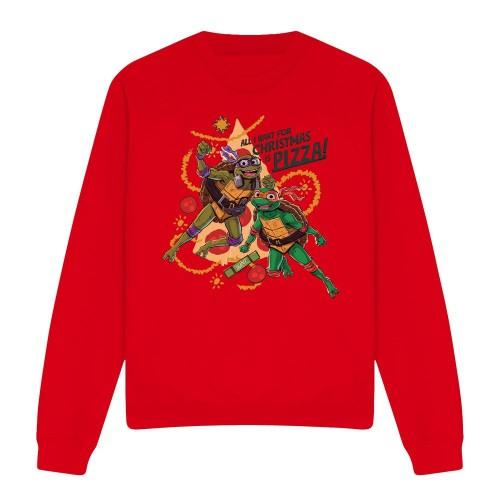 Черепашки-ниндзя-подростки-мутанты: Mutant Mayhem унисекс взрослый Микеланджело и Донателло пицца рождественская толстовка