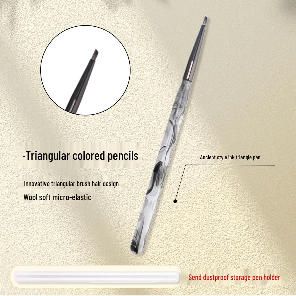 Popular Chinese Style Nail Art Brush with Translucent Acrylic Penholder for Triangle Stroke and Flower Designs