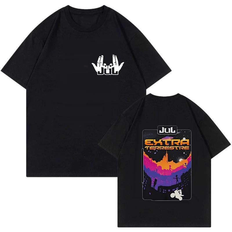2026 French Rapper Jul Printed Unisexs Tshirt Casual Short Sleeve Tshirt Y2k Unisex Tee Tops Rapper Harajuku Unisexs Clothing Top