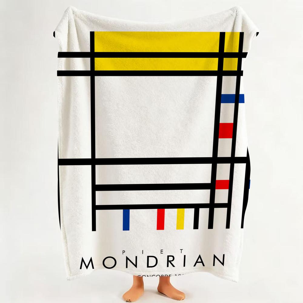 Artist G Geometric p painter P Piet M Mondrian Throw Flannel Throw Blanket Suitable for Sofa Living Room Bedroom
