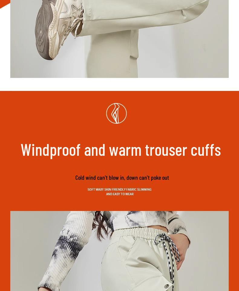 Женские хлопковые пуховые брюки на зиму 2025: Морозостойкий, Водонепроницаемый, Ветрозащитный для Экстремальной погоды -40°C