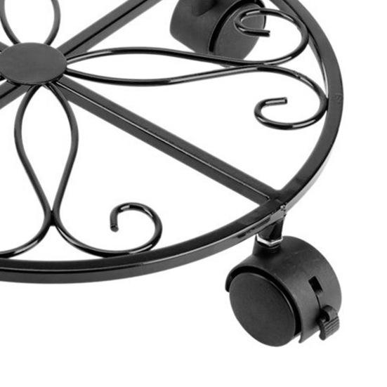 2 Pcs Metal Plant Caddy with Wheels Heavy-duty Flower Pot Stand with Casters Indoor Outdoor Rolling Plant Stands for Potted Plants