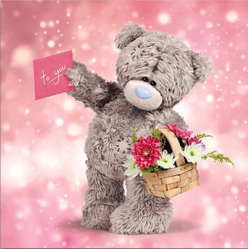 5D алмазная живопись плюшевый мишка полный алмаз животное круглый алмаз мозаика узор украшение дома Diy ручной работы