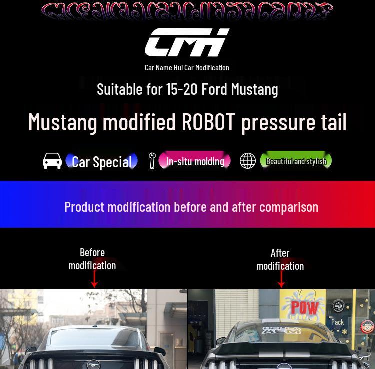 Carbon Fiber Spoiler Body Kit for 15-23 Ford Mustang: Modified Pressure Tail Wing for Three Generations