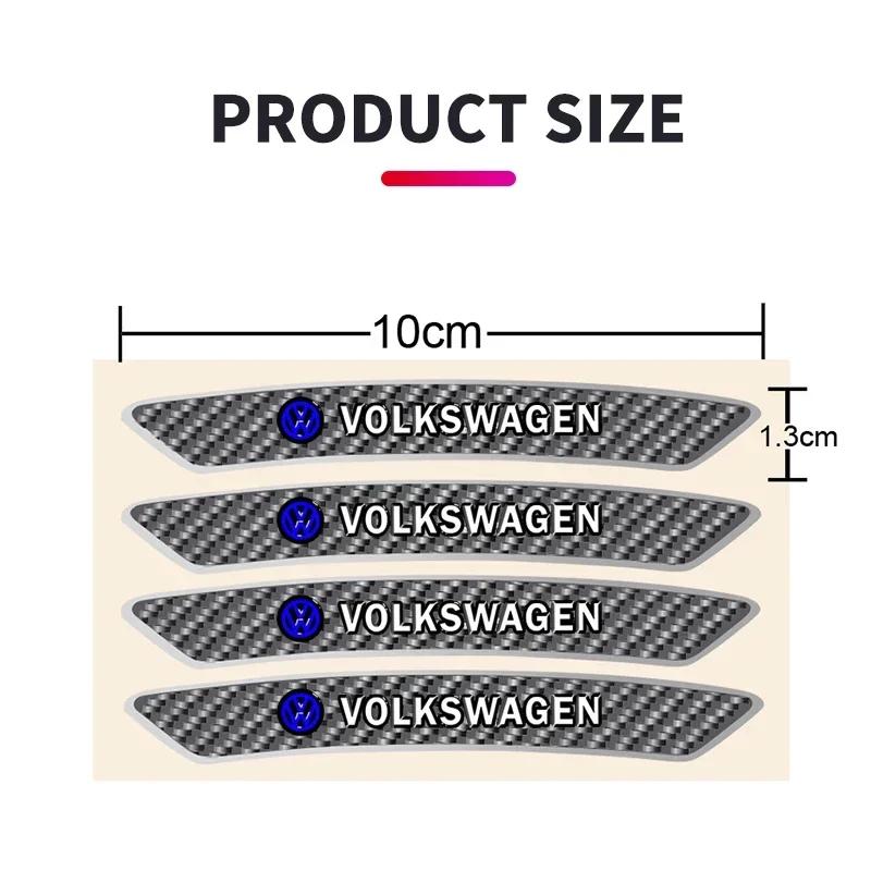 PCVHD1 2026 Hot Styling Mouldings 4PCS Car Wheel Hub Rim Decor Stickers Auto Accessories For Volkswagen VW Jetta Polo T4 T5 T6 Sharan T