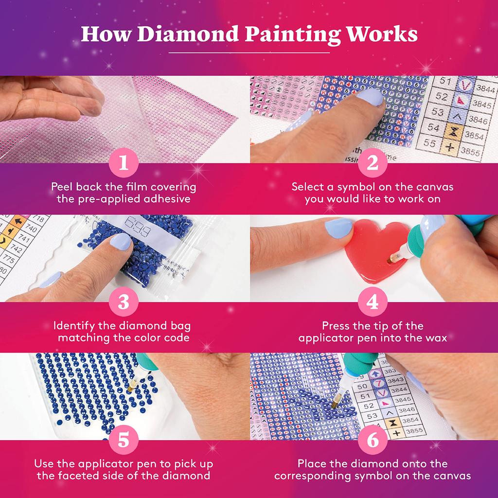 DIAMOND ART CLUB Aurora Unicorn Diamond Painting Kit Fantasy Diamond Canvas Round 5D Diamond Art Kit для взрослых и всех возрастов xx 13" 13" (33 33см)