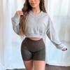 Women Long Sleeve V Neck Loose Pullovers Female Tops Solid Color Sweatshirts
