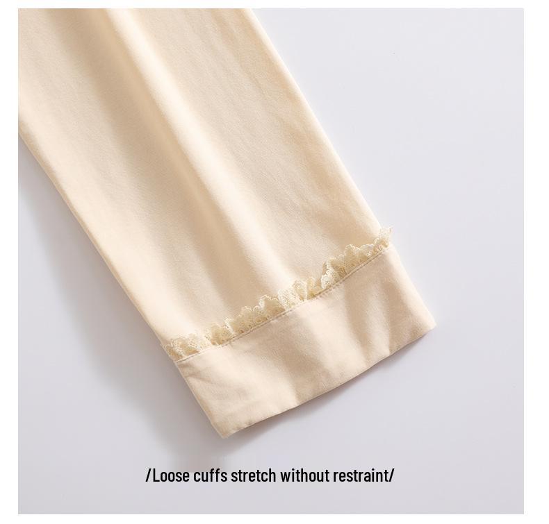 Women's Cotton Long Sleeve Pajama Set with Chest Pad - Casual & Comfortable for Indoors or Outdoors