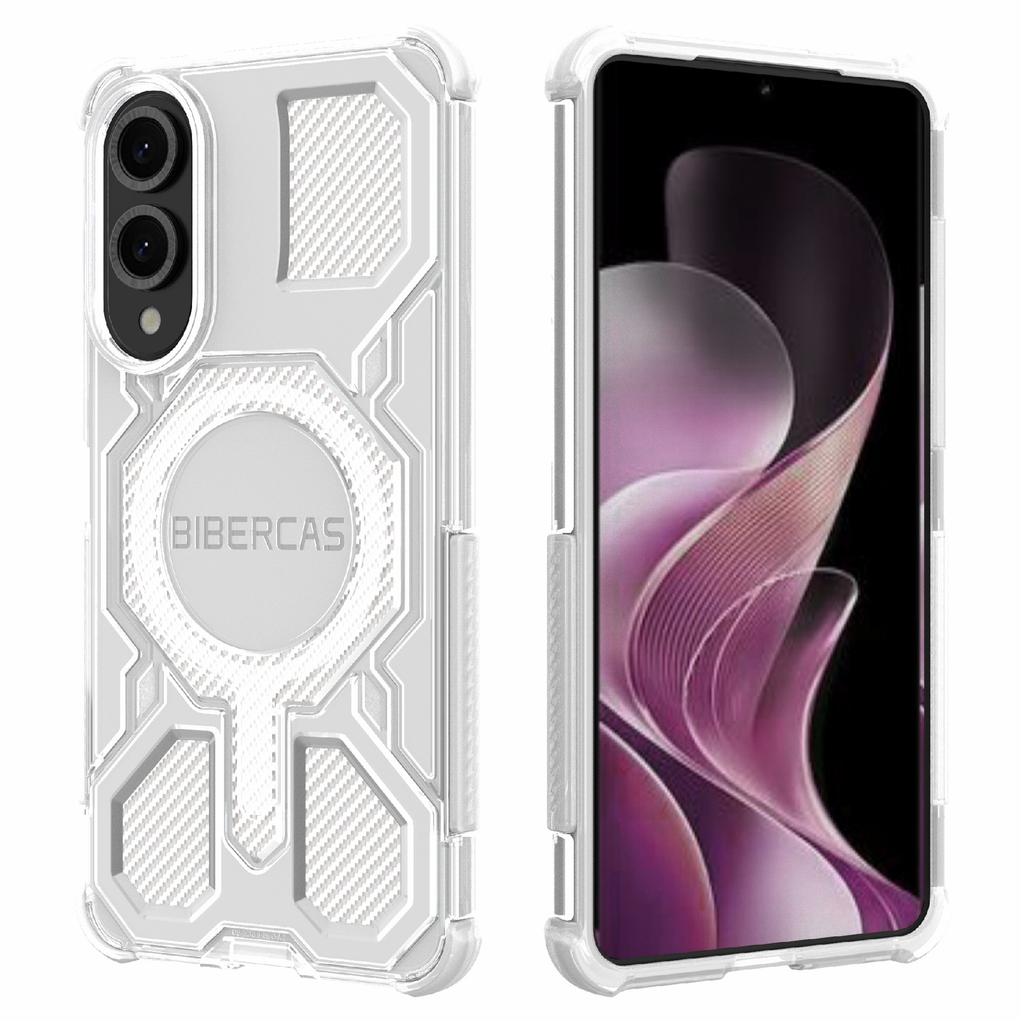 BIBERCAS J-16 Transparent Series For Samsung Galaxy S25 Edge Case Compatible with MagSafe TPU+PC Phone Cover