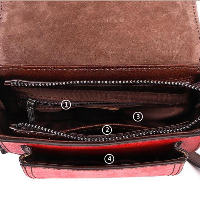 Johnature Женская сумка из натуральной кожи с тиснением ручной работы, винтажная маленькая сумка через плечо из натуральной яловой кожи