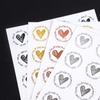200Pcs/Set Bronzing Transparent Sealing Stickers Love Heart Round Gold Silver Black Envelop Candy Bag Lables