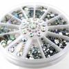 DIY Nail Art Wheel Tips Crystal Glitter Rhinestone 3D Nail Art Decoration White AB Color Acrylic Diamond Drill Nail Supplies