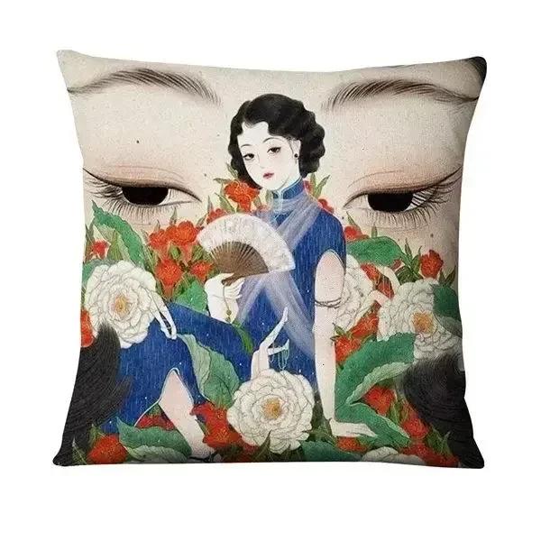 Neoclassical Girl Art Print Decorative Throw Pillow Cover Home Decor Bedroom Room Living Room Sofa Cushion Cover