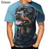 Fashion Personality Design Cute Pet Dog Rottweiler 3D Printed T-Shirt Funny Stylish Round Neck Short Sleeved Men's T-shirts