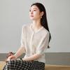 Round neck single breasted hollow knitted sweater for women in spring 2026, fashionable and versatile, slimming casual top