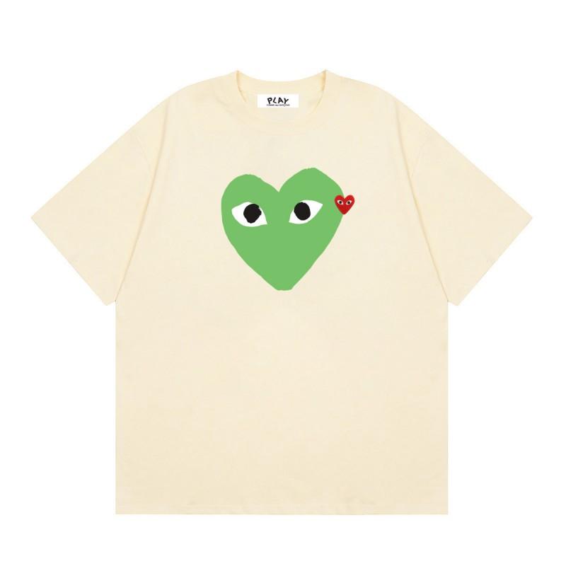 Unisex Casual Loose Fit Cotton T-Shirt With Heart Print Short Sleeve Tee Youth