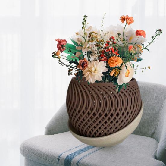 Цветочный горшок, напечатанный на 3D-принтере, легкий цветочный горшок с дренажными отверстиями, кашпо для орхидей с поддоном для комнатных растений, уличного декора для сада и дома