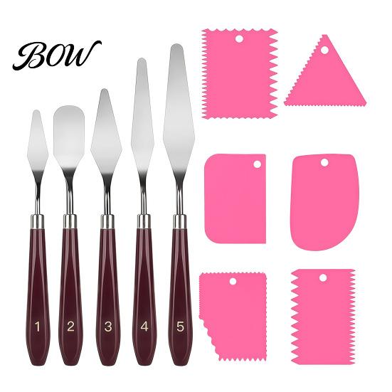 Professional Art Supply Spatulas 5Pcs Palette Knife with 6 Paint Scraper, Stainless Steel Spatula Artistic Texture Creation Tools Knife,