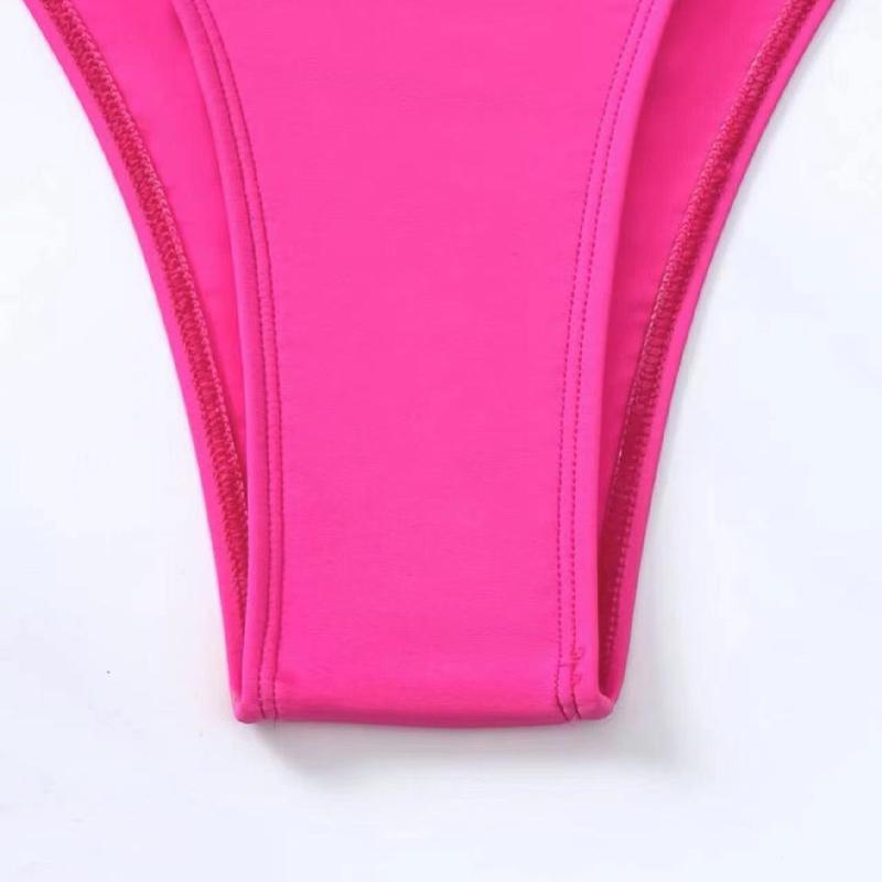 Женский купальник с эффектом пуш-ап, однотонные купальные костюмы, тропические бикини, женская пляжная одежда, цельный праздничный купальник