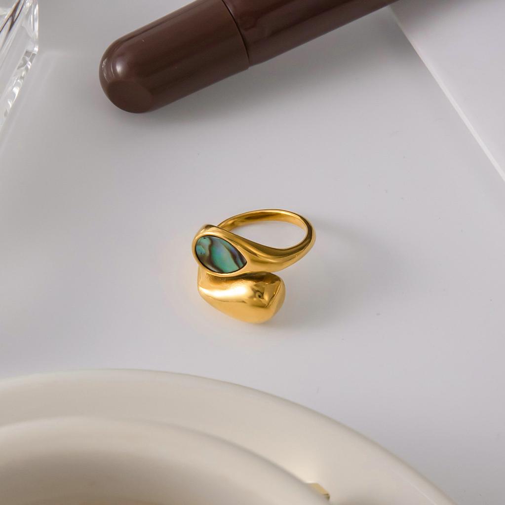 Yori 678# Кольцо-капля из ракушки, литое, для женщин, с покрытием PVD 18K, гипоаллергенное, ювелирный подарок, новое