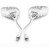 Universal Motorcycle Scooter Side Mirror Back/Silver Modification Skull Craw Shadow Rear View Mirrors Pair 8mm 10mm