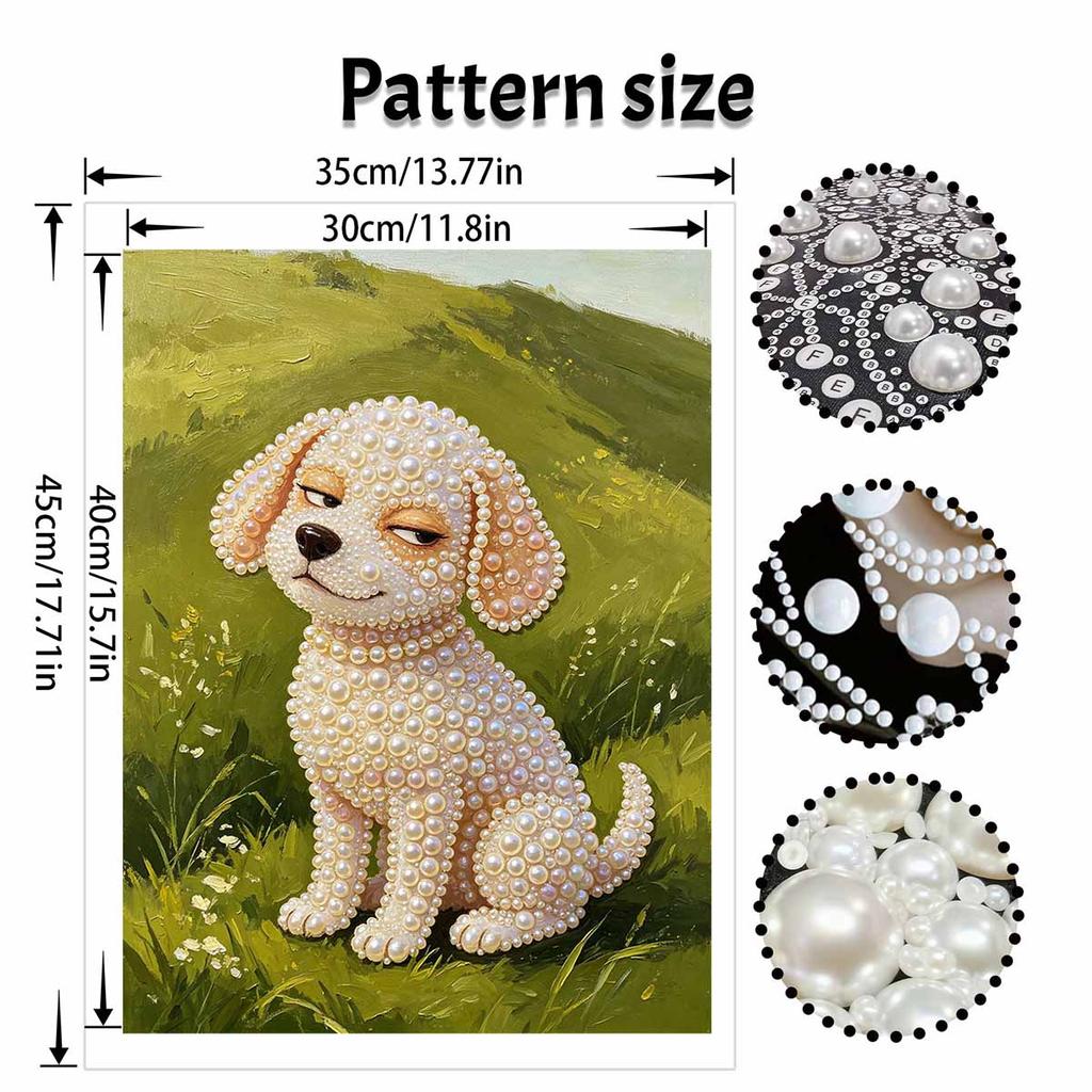 Pearl painting kit cute puppy dog handmade DIY home decoration painting
